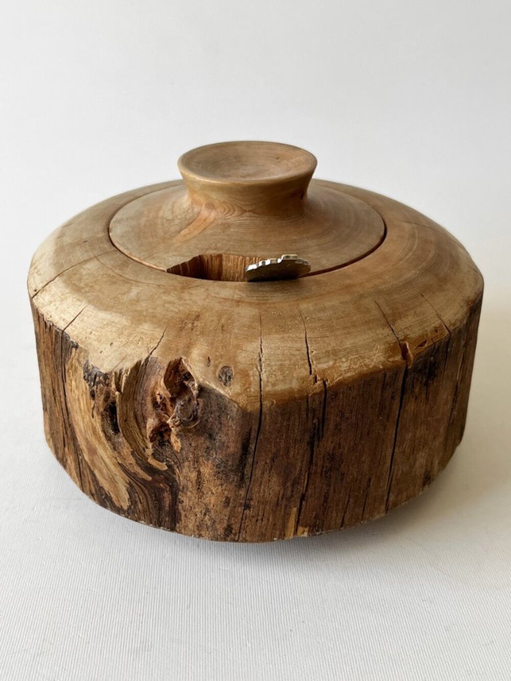 Hand-Turned Live Edge Natural Wood Lidded Jar Salt Cellar Sugar Bowl Honey Pot